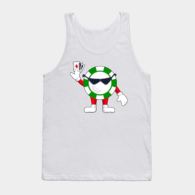 Poker chip with Poker cards Tank Top by Markus Schnabel